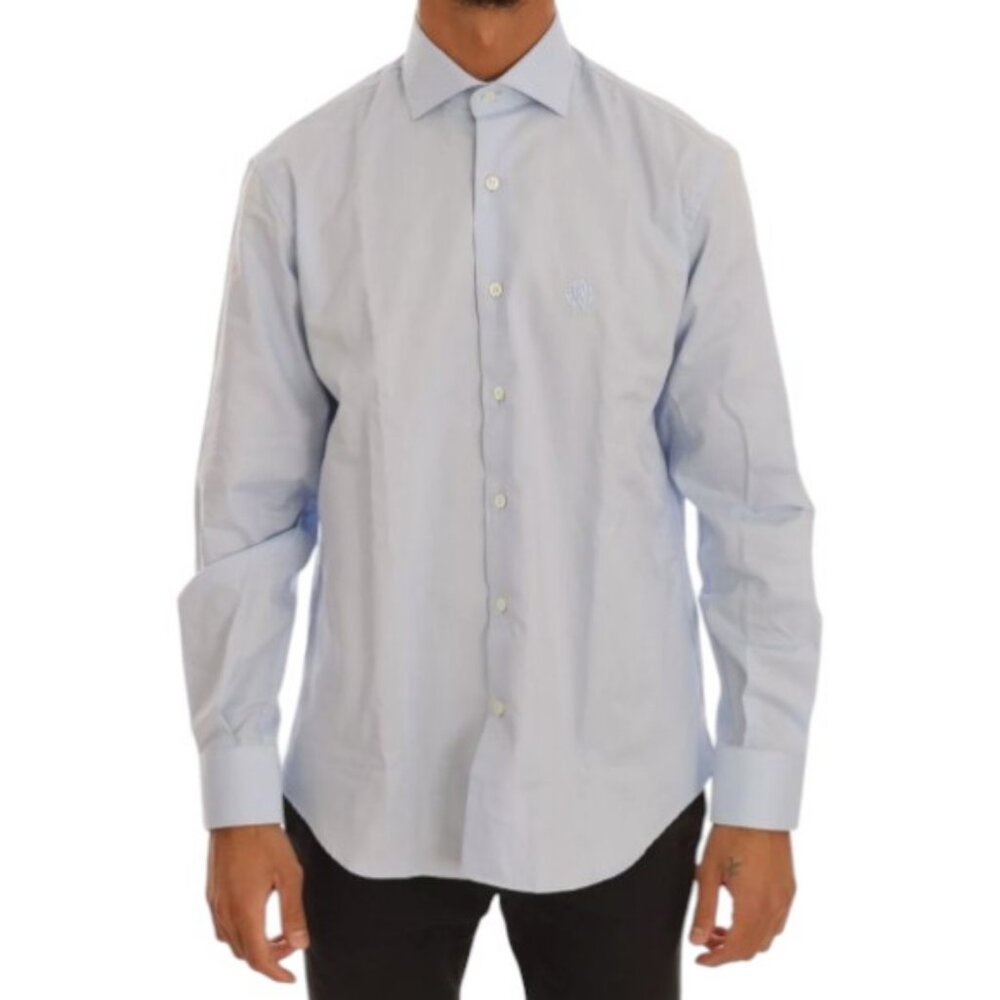 Roberto Cavalli light blue button down long sleeve shirt